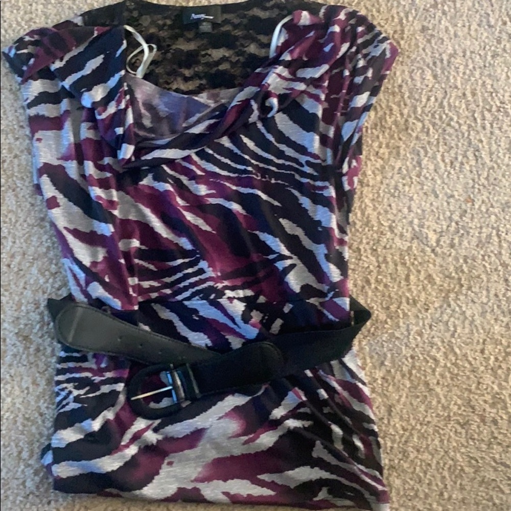 Purple and black tunic shirt EUC